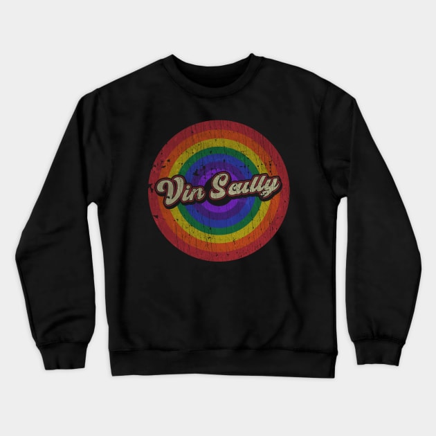 Vin Scully - RAINBOW Crewneck Sweatshirt by okaka